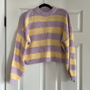 Topshop pastel yellow and purple sweater